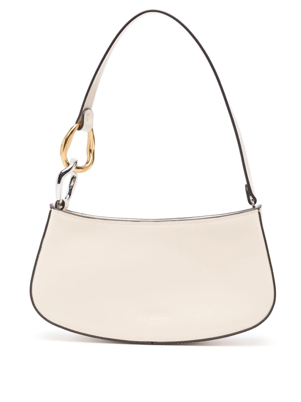 Staud Ollie Cream Shoulder Bag with Gold & Silver Hardware